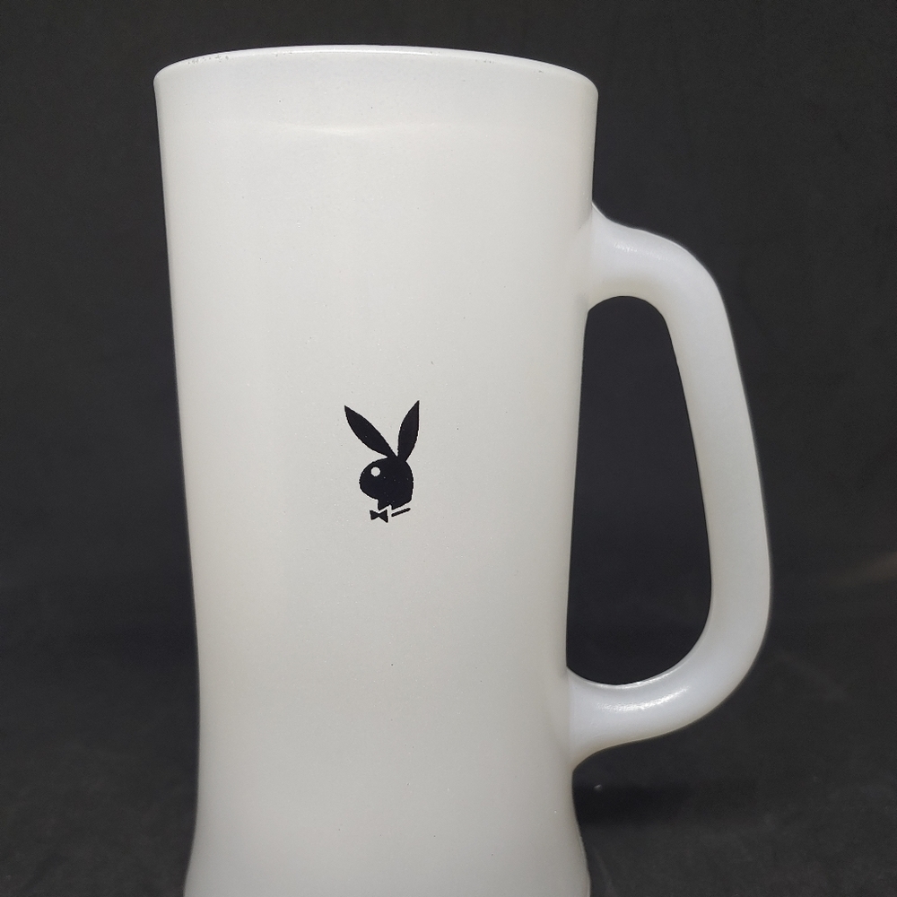 Large Frosted Retro Glass Playboy Mug Stein